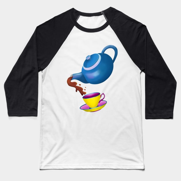 Teapot Tip Me Up An Pour Me Out Baseball T-Shirt by mailboxdisco